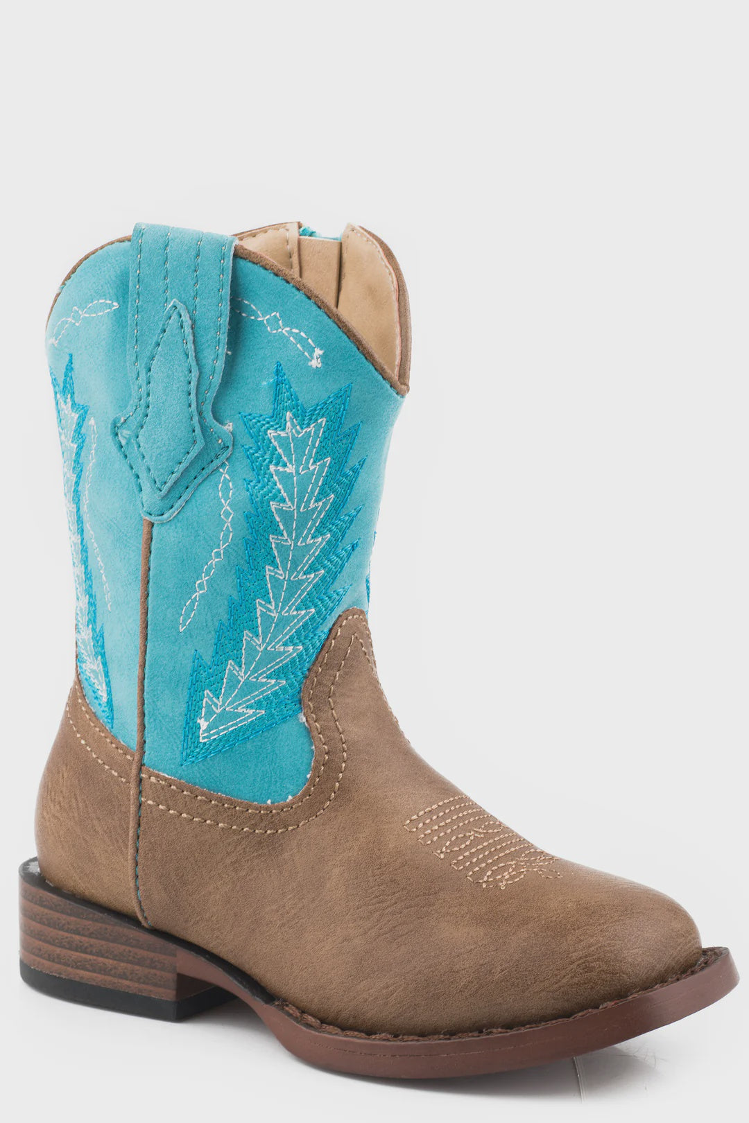 Toddler Roper Billy Boot - Tan / Turquoise (7500380864589)