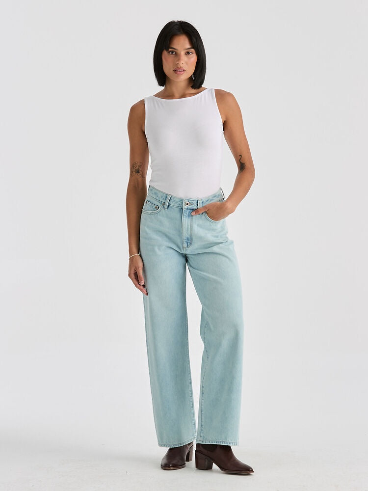 Womens Lee Rider High Rise Wide Leg Jean - Soft Blue
