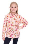 Kids Girls Hard Slog Lily 1/2 Button Long Sleeve Workhirt - Pink