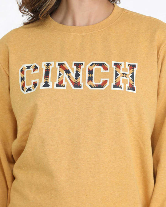 Ladies Cinch Logo Sweatshirt Sweater - Gold