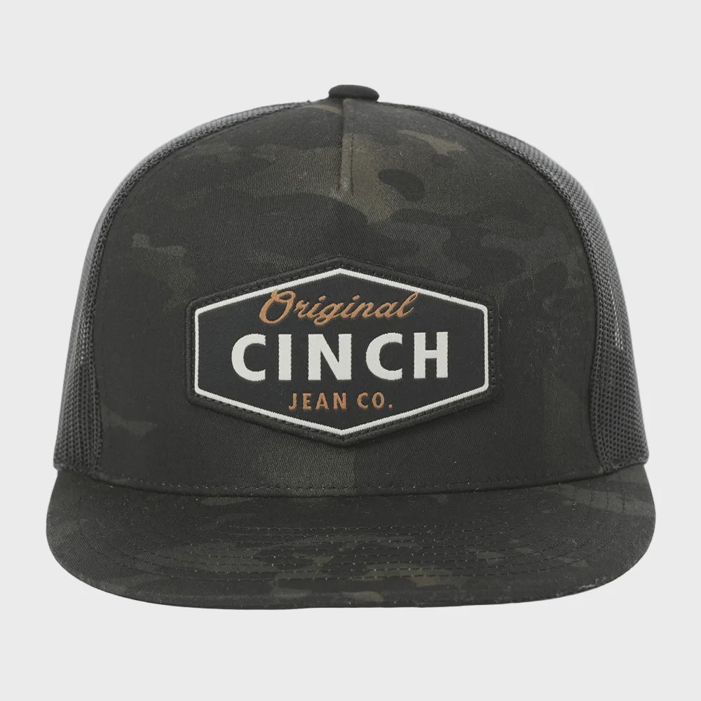 Cinch Logo Trucker Cap - Black Camo