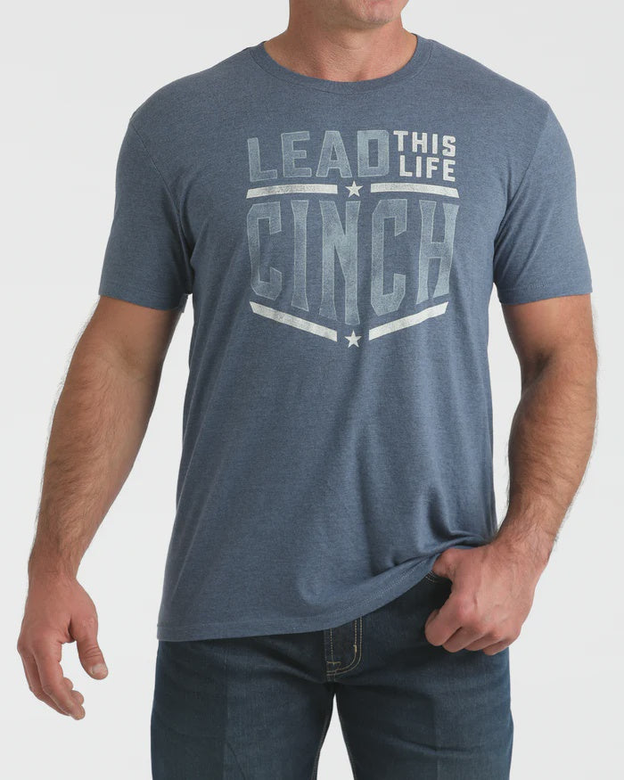 Mens Cinch Live this Life Graphic Tee Tshirt - Blue