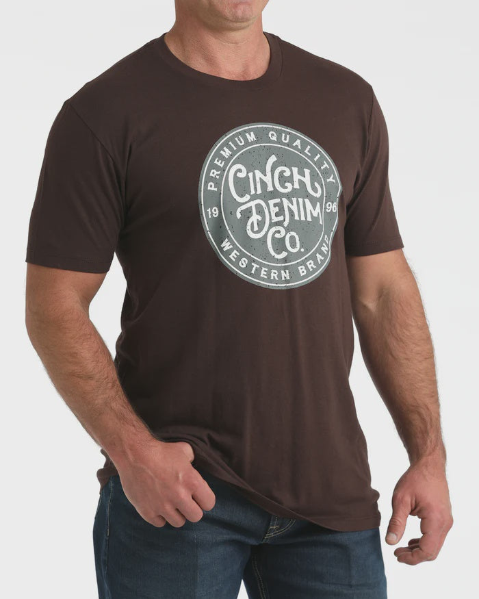 Mens Cinch Denim Co Graphic Tee Tshirt - Brown