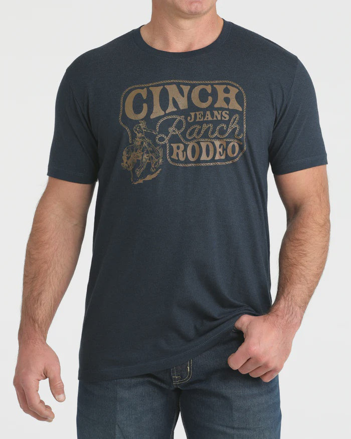 Mens Cinch Ranch Rodeo Graphic Tee Tshirt - Navy
