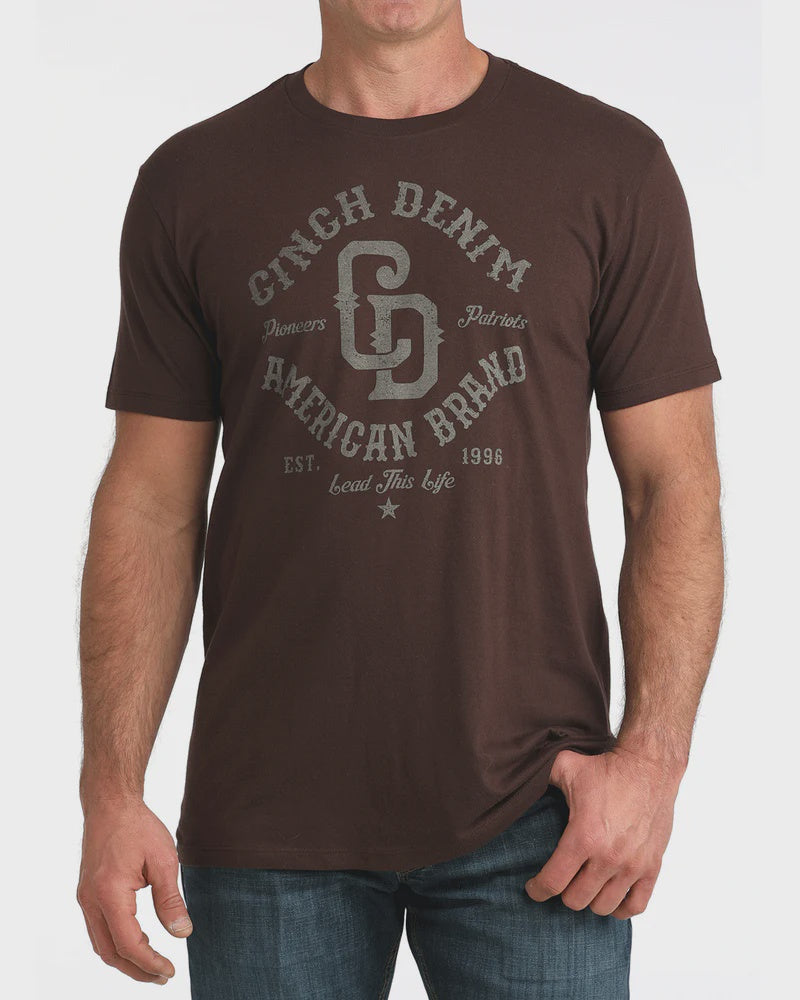 Mens Cinch Pioneers and Patriots Graphic Tee - Chocolate Brown