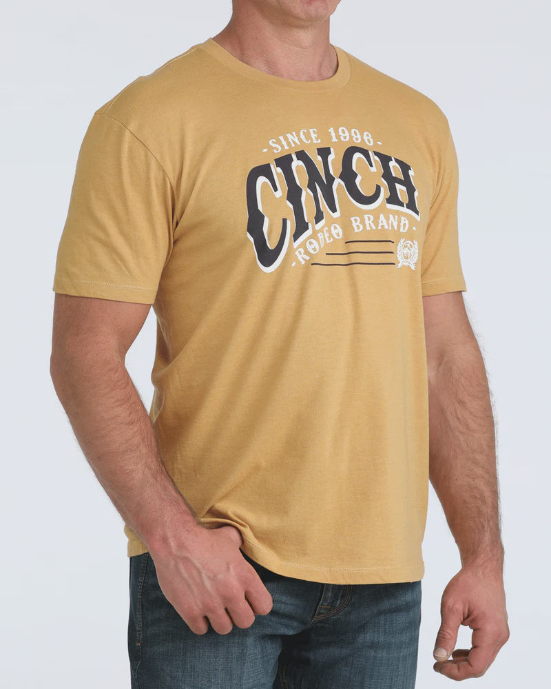 Mens Cinch Rodeo Brand Graphic Tee - Gold / Mustard
