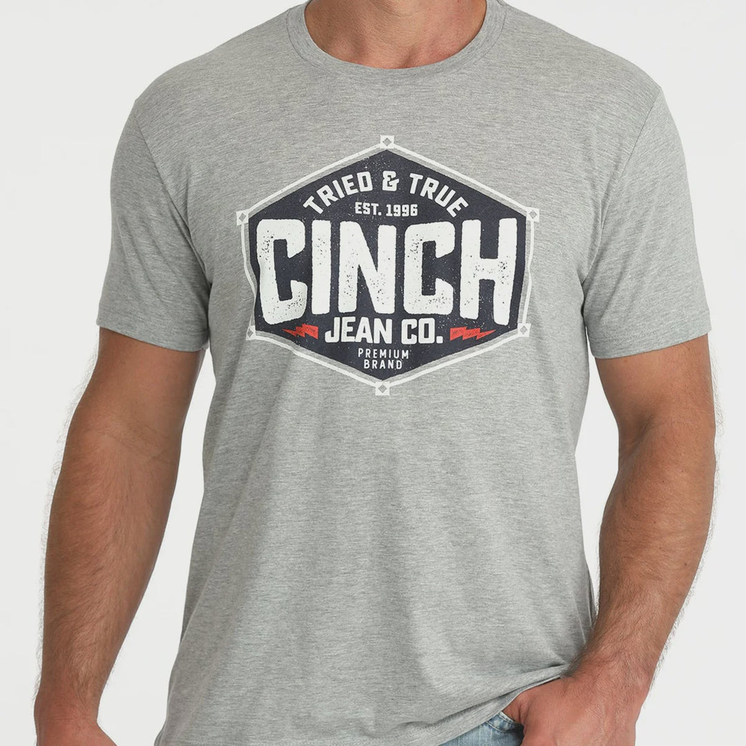 Mens Cinch Tried and True Graphic Tee Tshirt - Grey
