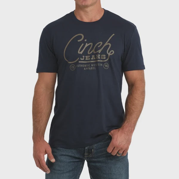 Mens Cinch Authentic Western Apparel Graphic Tee Tshirt - Navy