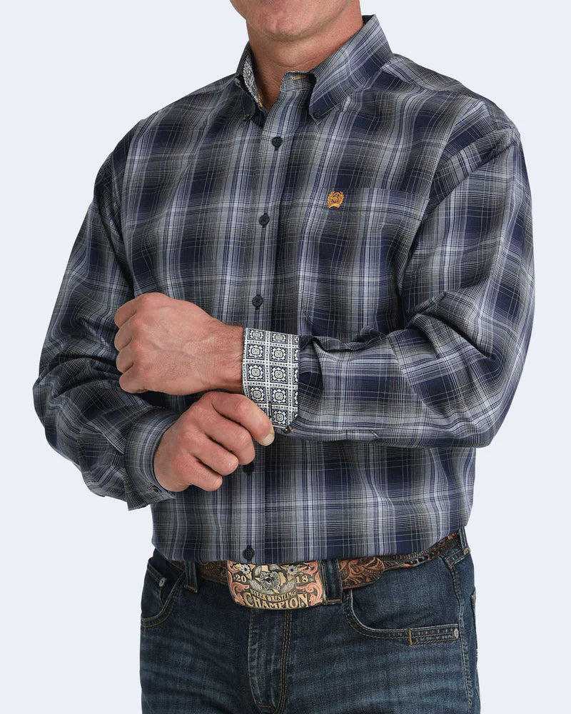 Mens Cinch Plaid Classic Fit Button Down Western Shirt -
