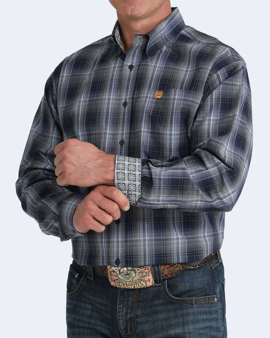 Mens Cinch Plaid Classic Fit Button Down Western Shirt -