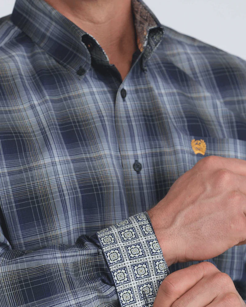 Mens Cinch Plaid Classic Fit Button Down Western Shirt -