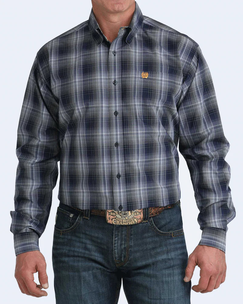Mens Cinch Plaid Classic Fit Button Down Western Shirt -