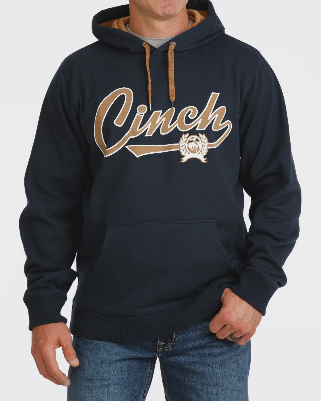 Mens Cinch Navy Logo Hoodie Jumper