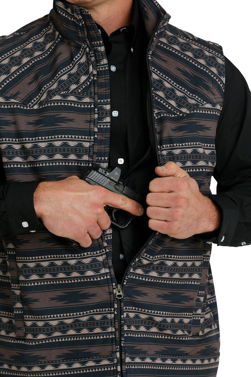 Mens Cinch Concealed Carry Bonded Vest - Brown Aztec (6933313519693)