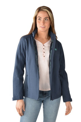 Womens Pure Western Sienna Softshell Jacket - Navy Marle (6854763020365)