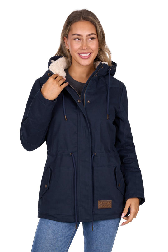 Womens Pure Western Lilith Canvas Jacket - Navy