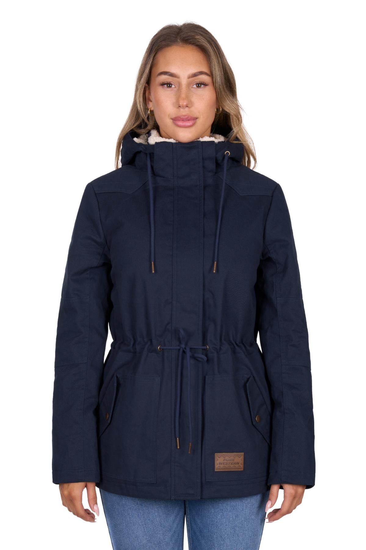 Womens Pure Western Lilith Canvas Jacket - Navy