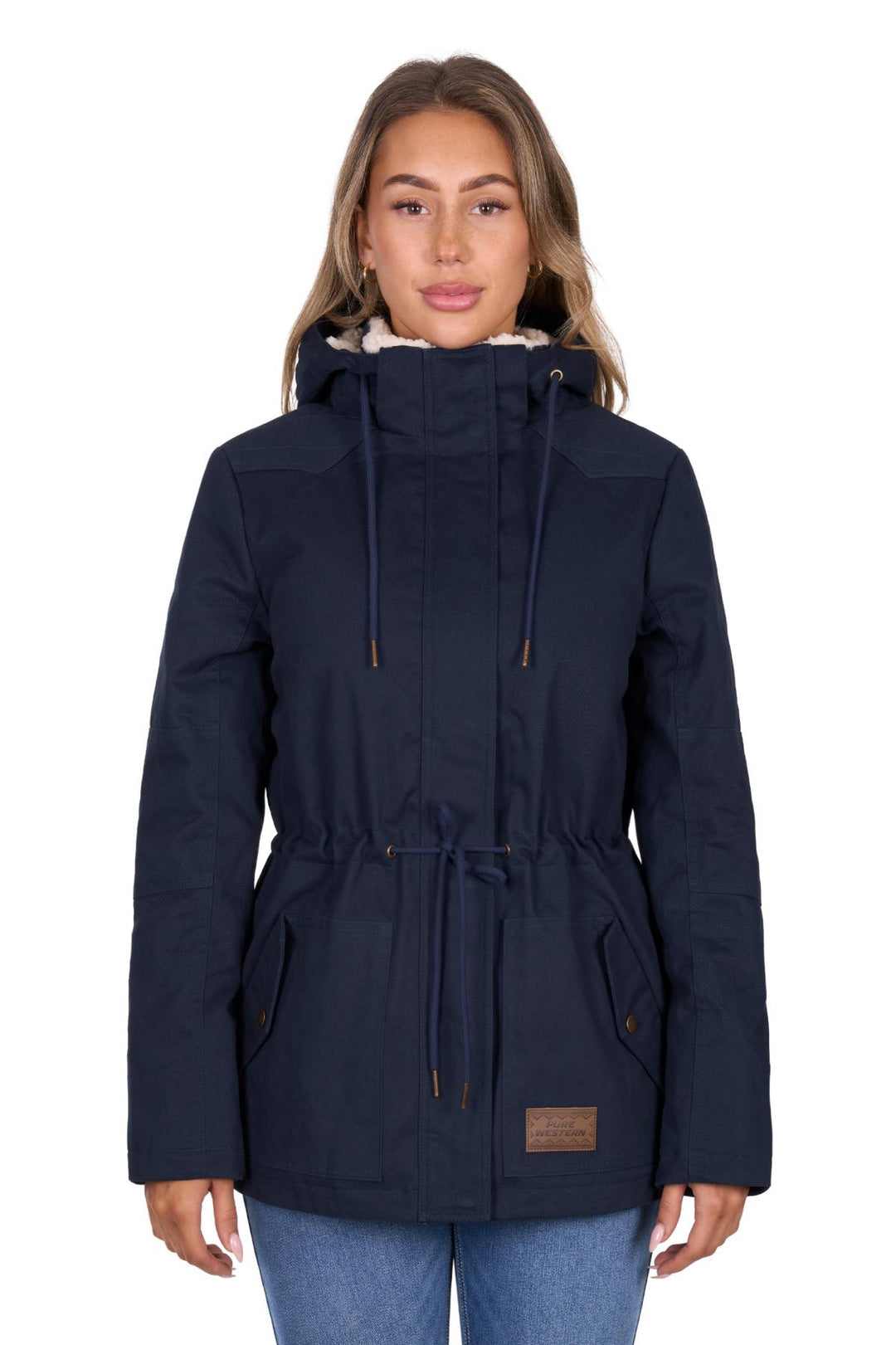 Womens Pure Western Lilith Canvas Jacket - Navy