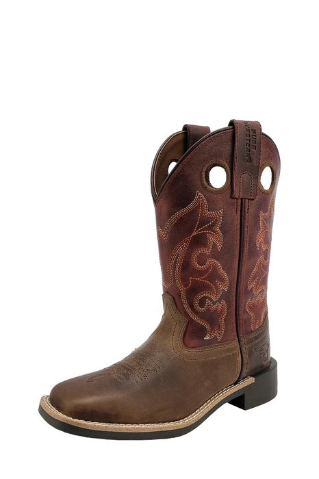 Childrens Pure Western Levi Boot - Brown / Barn Red