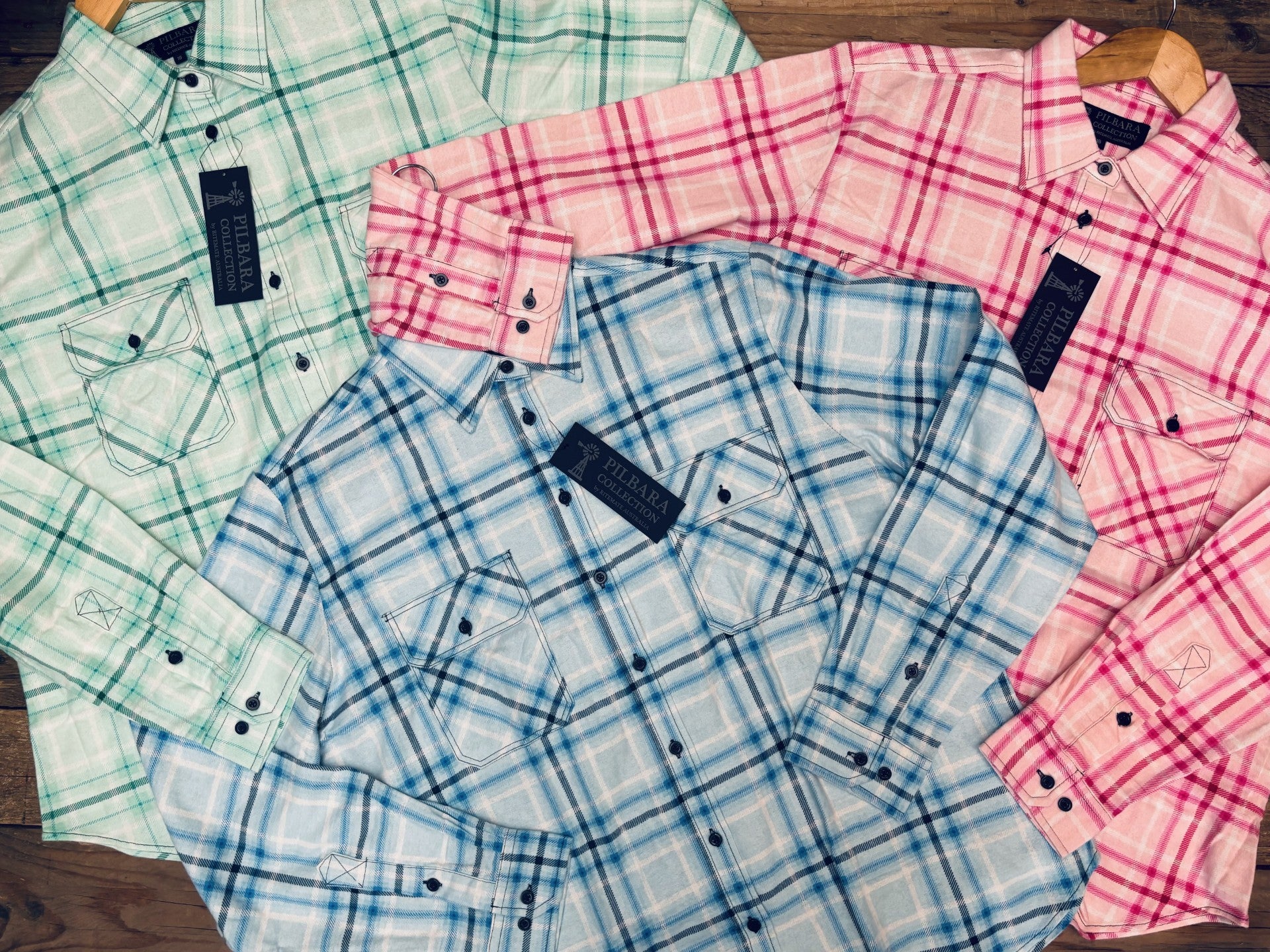 Ladies Pilbara Open Front Flannelette Shirt (7136476168269)