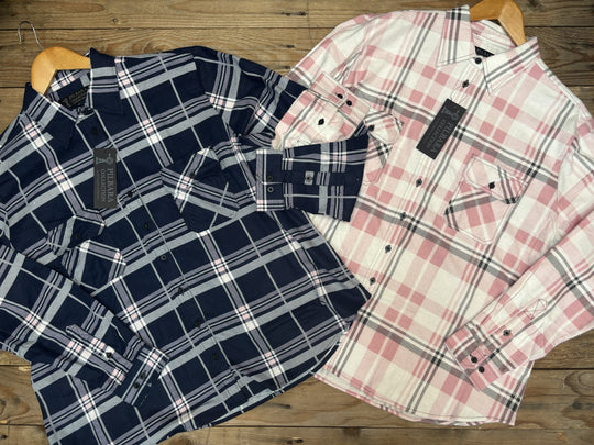 Ladies Pilbara Open Front Flannelette Shirt (7136476168269)