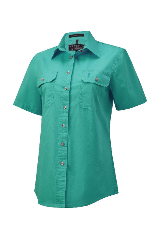 Womens Pilbara S/S Full Button Workshirt (7351584358477)