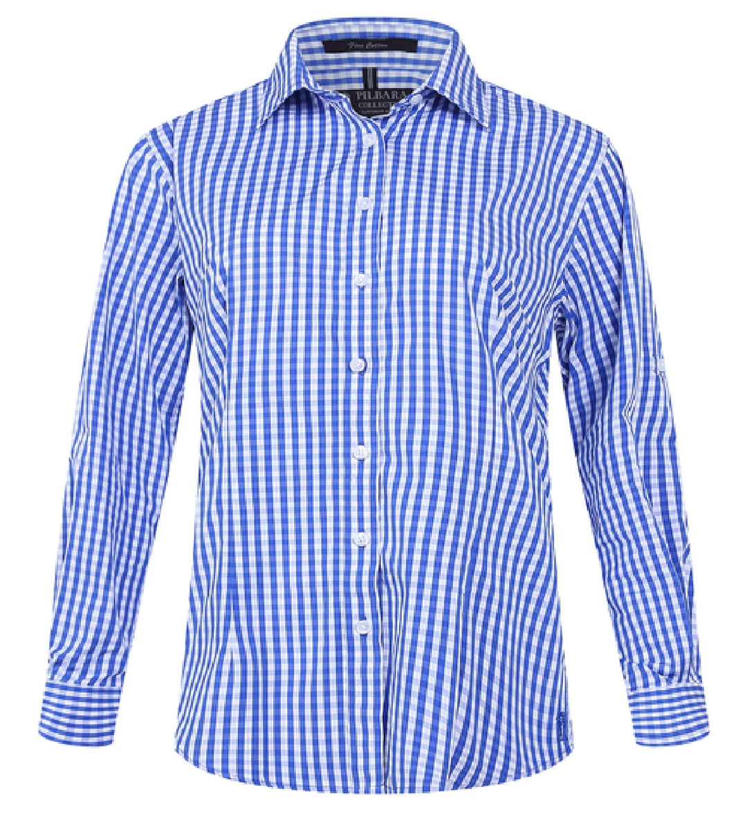 Ladies Pilbara Check L/S Shirt - Pink / Navy / Emerald / Blue