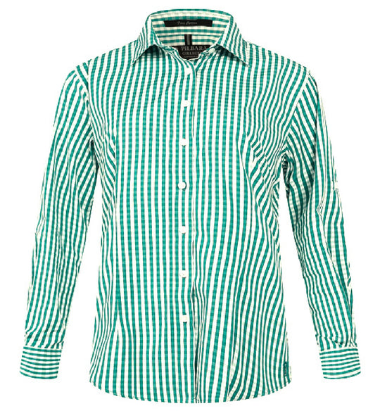 Ladies Pilbara Check L/S Shirt - Pink / Navy / Emerald / Blue
