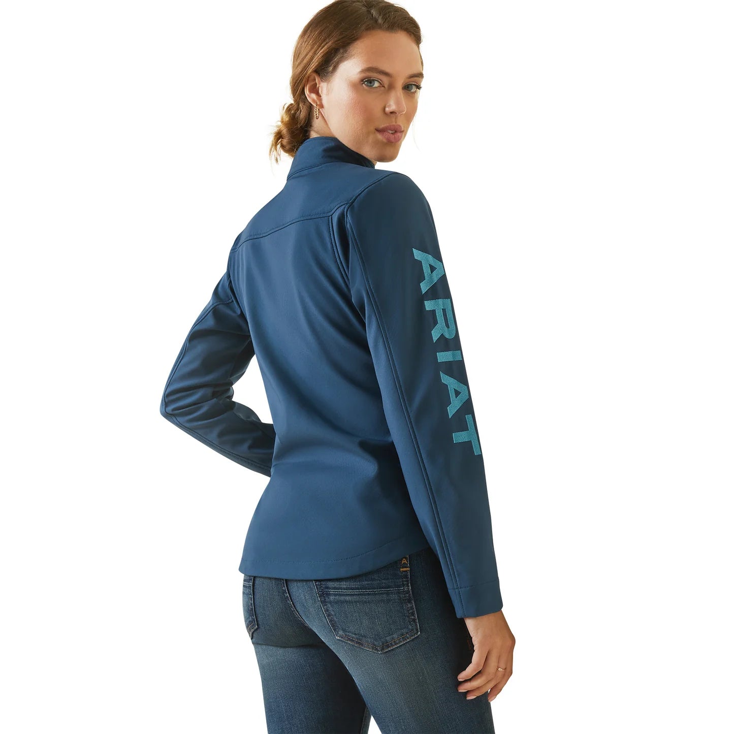 Womens Ariat New Team Softshell Jacket - Deep Petroleum (6887587446861)