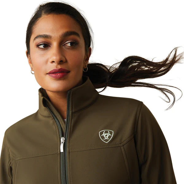 Womens Ariat New Team Softshell Jacket - Relic Green (6887587479629)