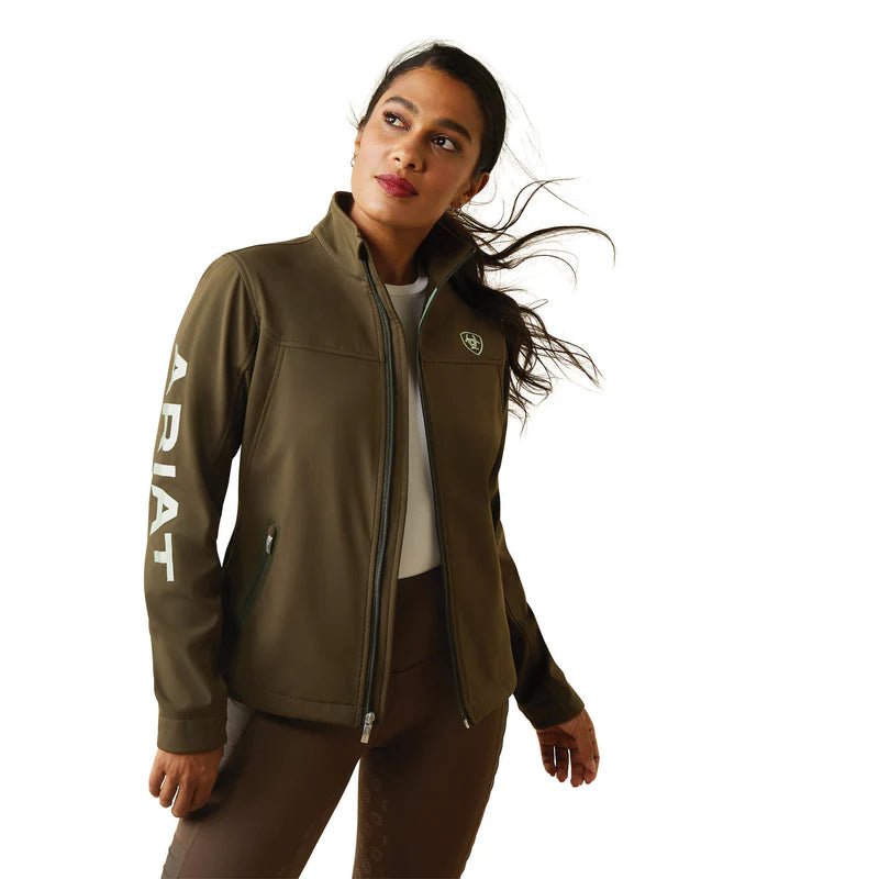 Womens Ariat New Team Softshell Jacket - Relic Green (6887587479629)