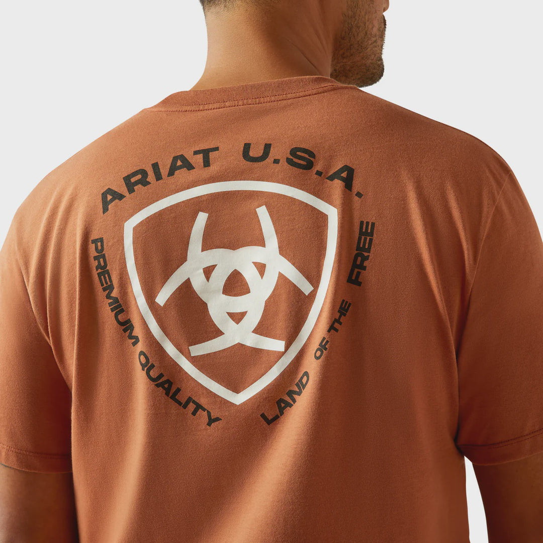 Mens Ariat Loft Simple Seal Tee Tshirt - Chutney