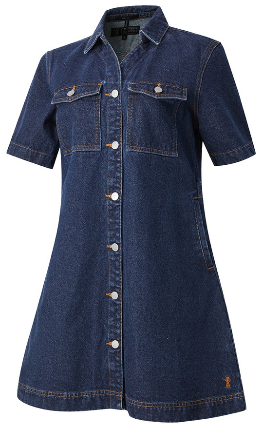 Womens Pilbara Josie Short Sleeve Denim Dress - Dark or Light Indigo