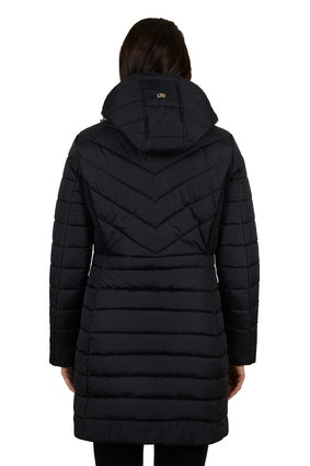 Womens Thomas Cook Mayfield Longline Puffer Jacket - Black (7131531378765)