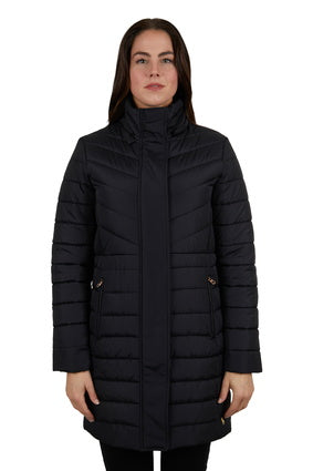 Womens Thomas Cook Mayfield Longline Puffer Jacket - Black (7131531378765)