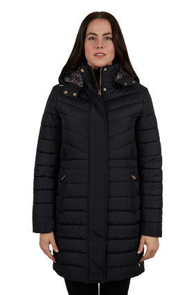 Womens Thomas Cook Mayfield Longline Puffer Jacket - Black (7131531378765)