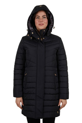 Womens Thomas Cook Mayfield Longline Puffer Jacket - Black (7131531378765)