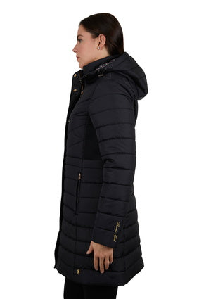 Womens Thomas Cook Mayfield Longline Puffer Jacket - Black (7131531378765)