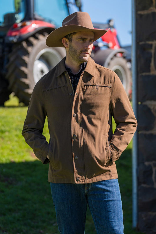 Mens Thomas Cook Lucas Lightweight Canvas Jacket - Tobacco Brown