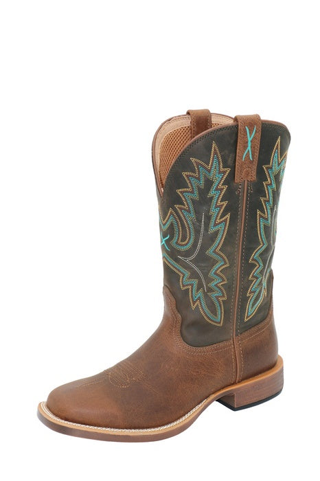 Mens Twisted X 12" Top Hand Western Boot - Coffee / Forest