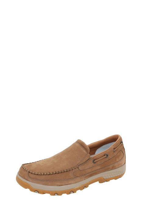 Mens Twisted X Cellstretch Slip on Moc Shoe - Caramel
