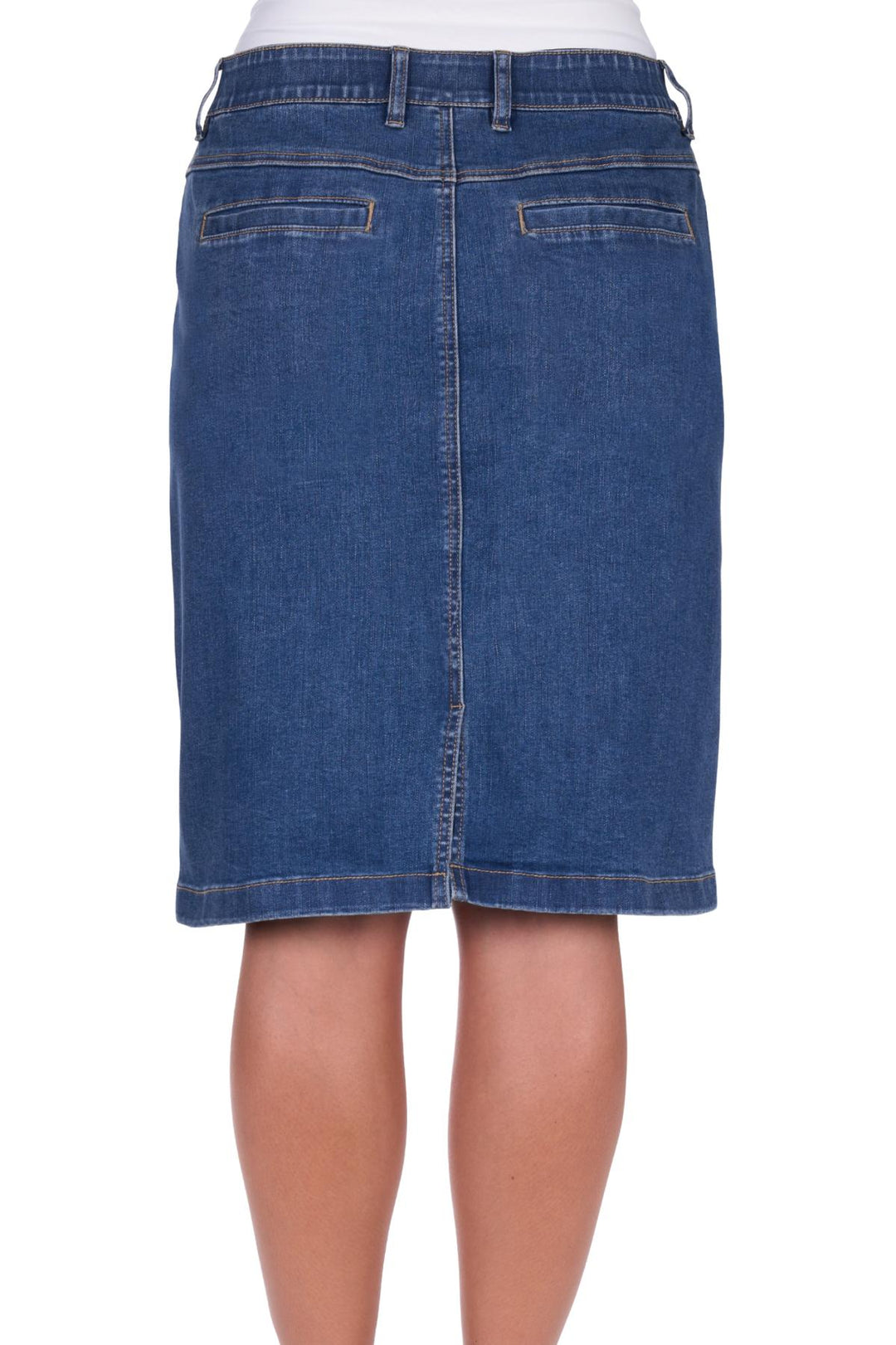 Womens Thomas Cook Lucy Knee Length Denim Skirt - Mid Wash