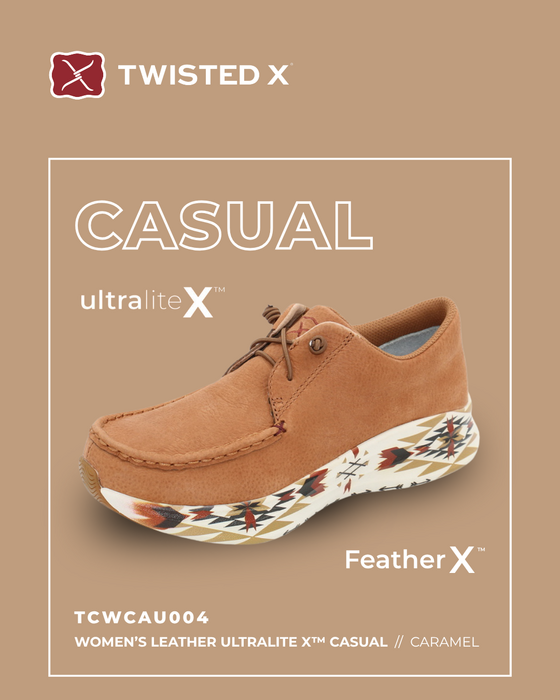 Womens Twisted X Ultralite X Casual Lace up Shoe - Caramel