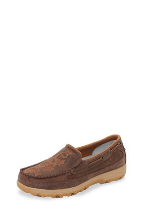 Womens Twisted X Floral Cell Stretch Slip on Moc - Brown (7359536332877)