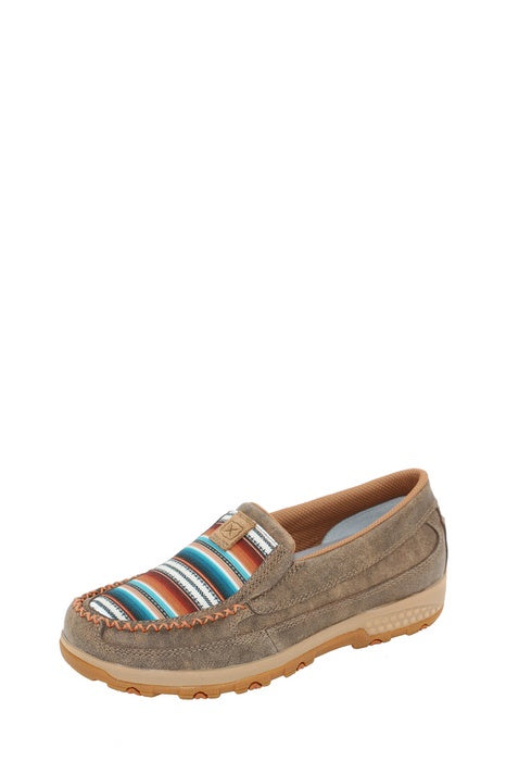 Womens Twisted X Woven Cell Stretch Slip on Moc Shoe - Brown / Multi