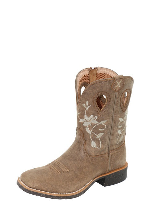 Womens Twisted X 9" Tech X2 Western Zip Side Boot - Bomber/ Bomber