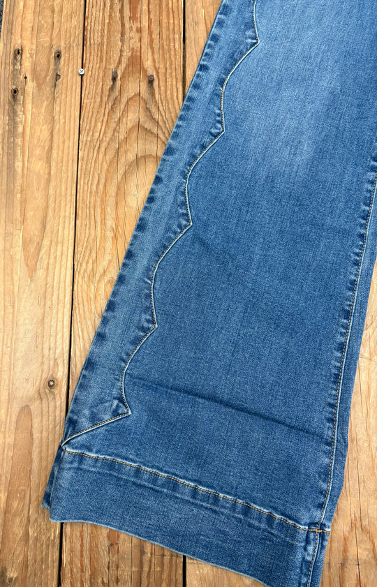 Womens Tin Haul 870 Claire Seam Yoke Wide Leg Denim Jean - Blue