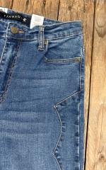 Womens Tin Haul 870 Claire Seam Yoke Wide Leg Denim Jean - Blue