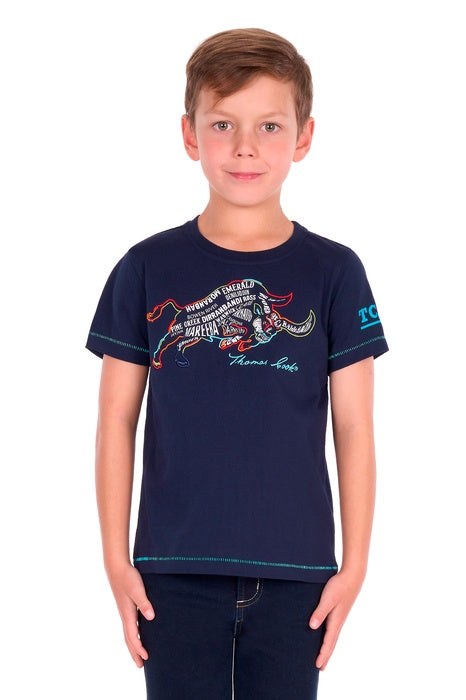 Boys Kids Thomas Cook Terry Short Sleeve Tee Tshirt - Navy