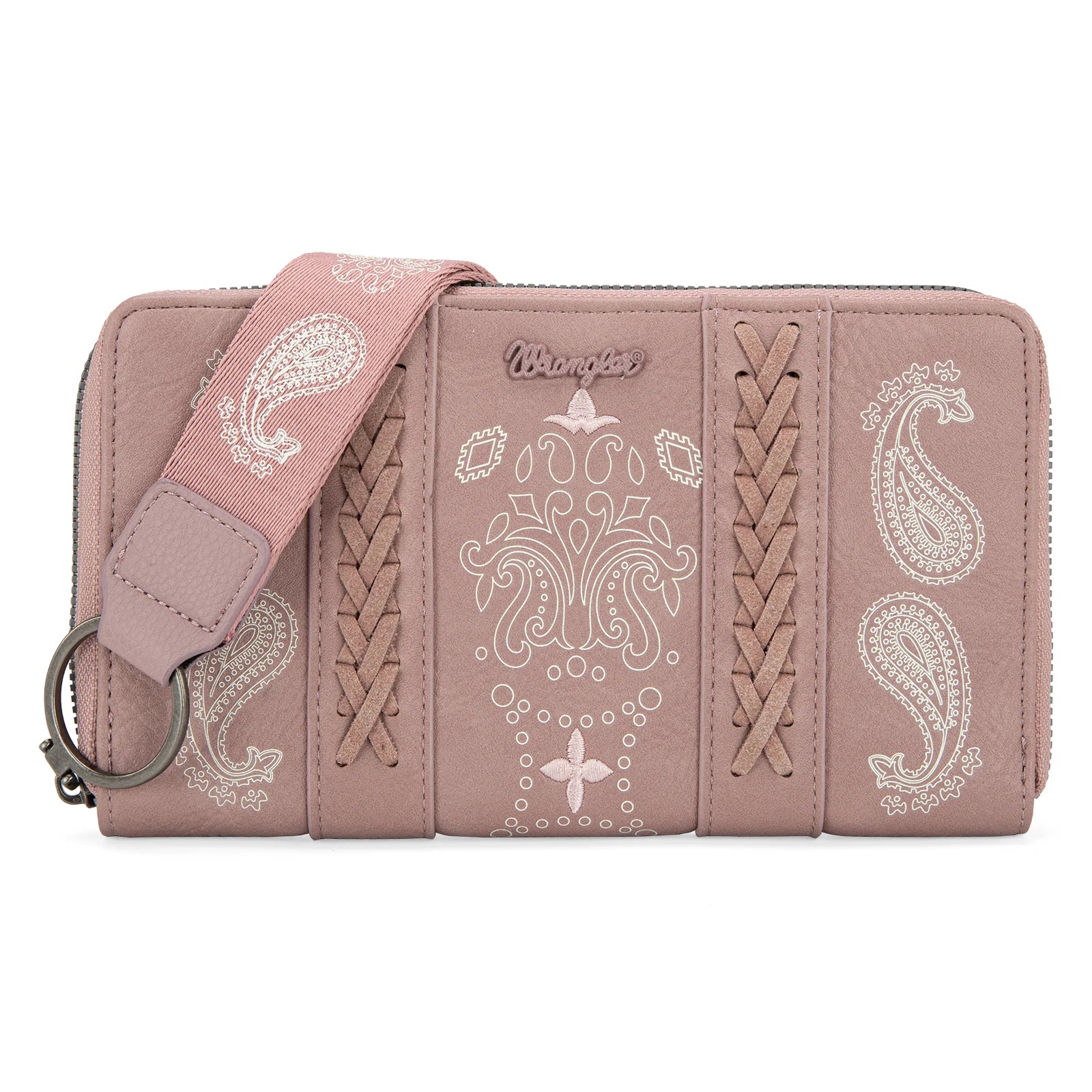 Wrangler Bandana Paisley Print Large Wallet - Dusty Pink (7328004440141)